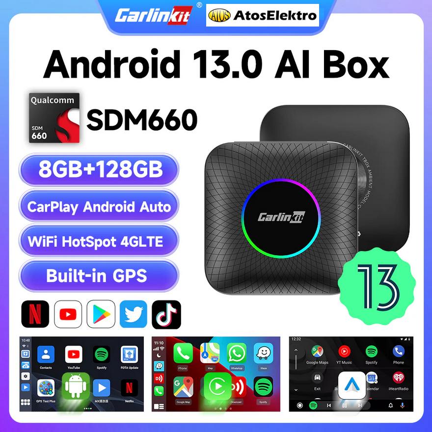 CarlinKit CPC200-Tbox CarPlay Ai Box LED / model 2024 / Android 13 / 8+128GB / pro originální autorádia s CarPlay